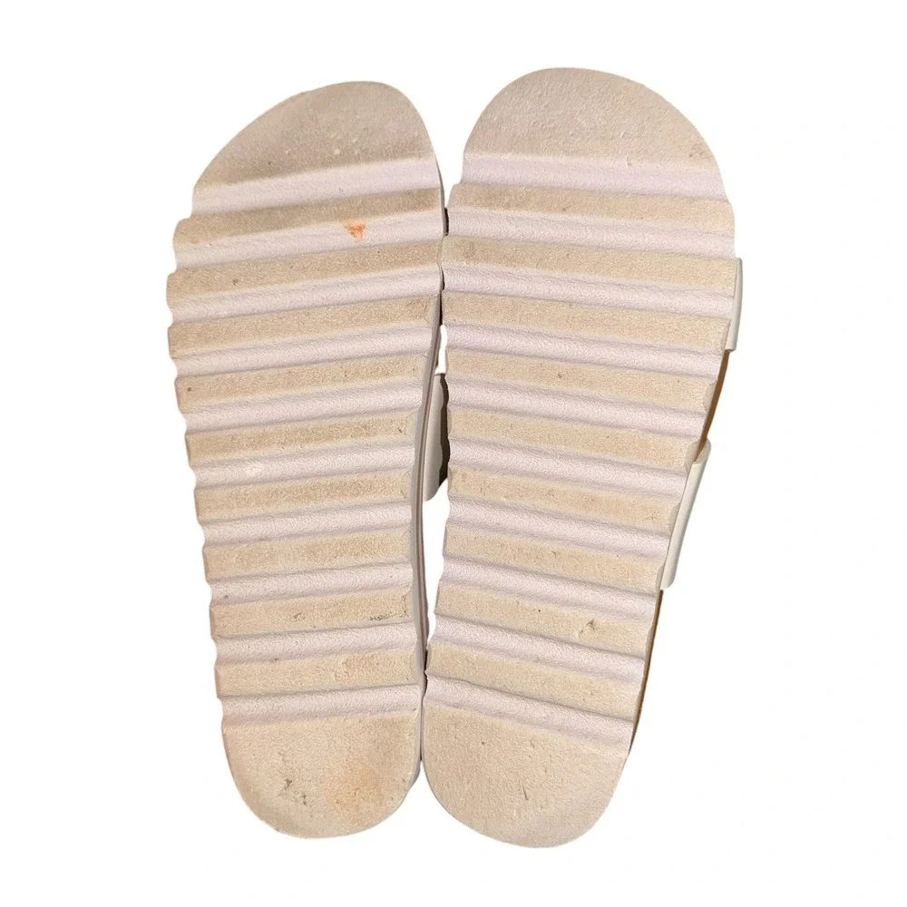 Reef Cushion Vista‎ Hi Sandals Womens 7 Pre-Owned Slide White Platform Cork 3154